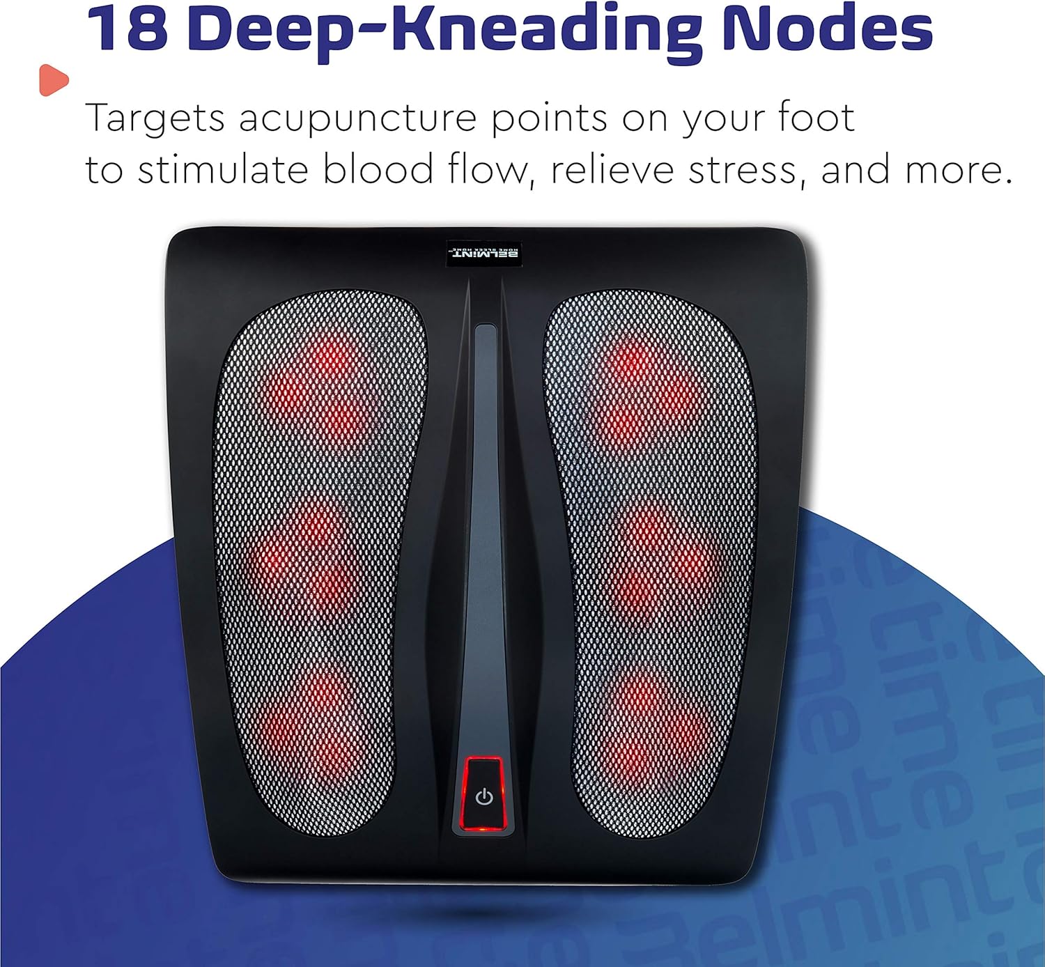 Belmint Shiatsu Foot Massager Machine with Heat - 18 Rotating Heads & Soothing Heat for Deep Kneading Massage Therapy and Plantar Fasciitis - Foot Arch and Nerve Pain Relief: Health & Personal Care