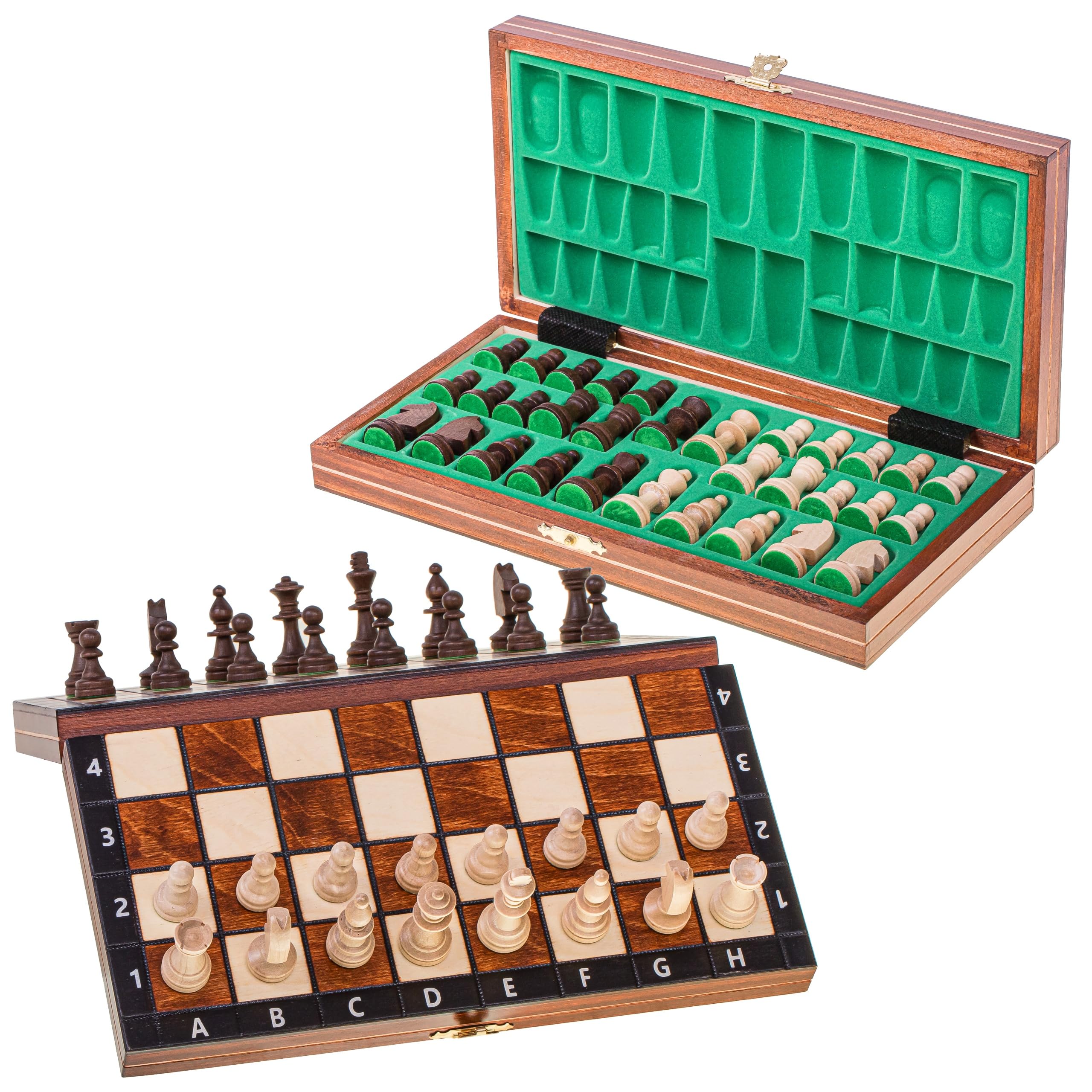 SQAURE - Wooden Chess Set MAGNETIC Classic - 27 x 27 cm - Chessboard & Chess