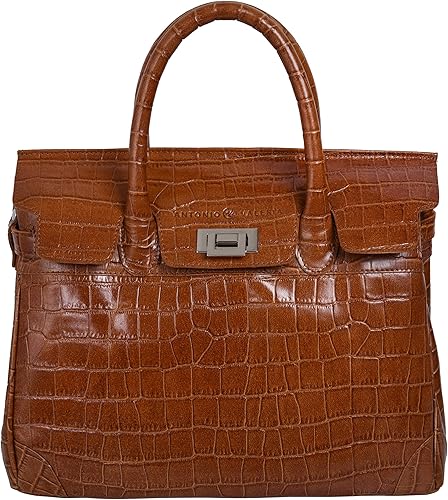 cognac leather handbag