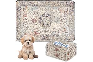 SCLOSE Washable Pee Pads for Dogs 2 Pack, 36" x 24" Reusable Puppy Pads, Super Absorbent Dog Pee Pads, Waterproof Bed Pads, Dog Crate Pad, Playpen Mat, Whelping Pads, Rugs, White Medallion