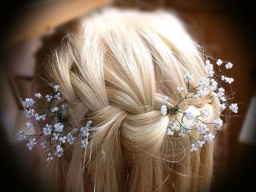 Hand Crafted Wedding Hair Pins Bun Pins Babys Breath Gypsophila