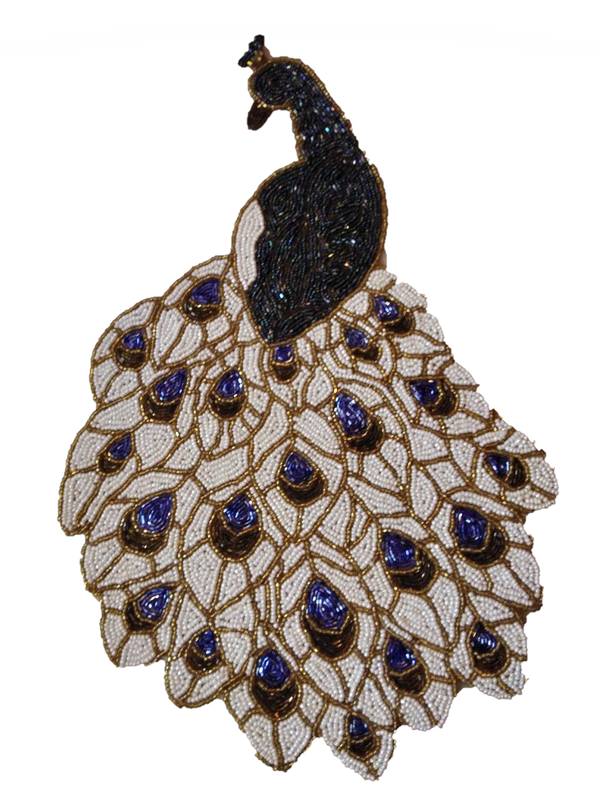 OK Table Beaded Mats Peacock Design Christmas Mat Placemats Handmade Decorative Gift Diwali Decorati
