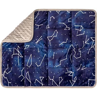 Florensi Weighted Lap Pad - 3 lb, Blue Constellations - Deep Pressure Relief Sensory Blanket for Kids - Portable Travel Weighted Blanket
