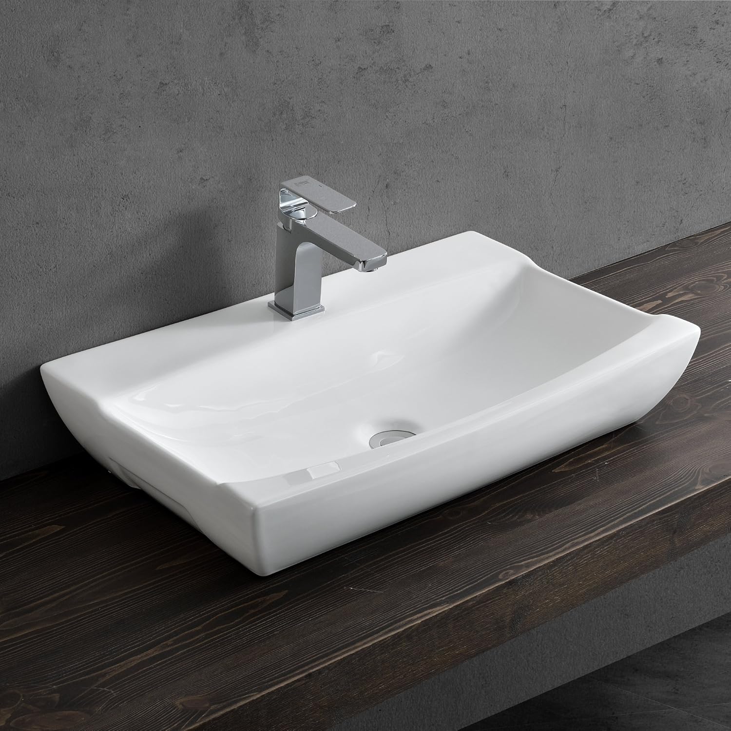 weiß Gäste-WC neu.haus Waschbecken aus Keramik 62,5x39,5cm Küche