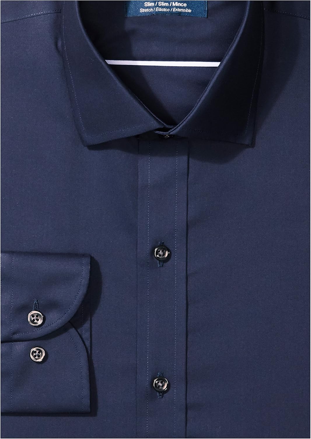  Brand - Buttoned Down Men's Slim Fit Stretch Poplin Dress Shirt, Supima Cotton Non-Iron, Spread-Collar: Clothing