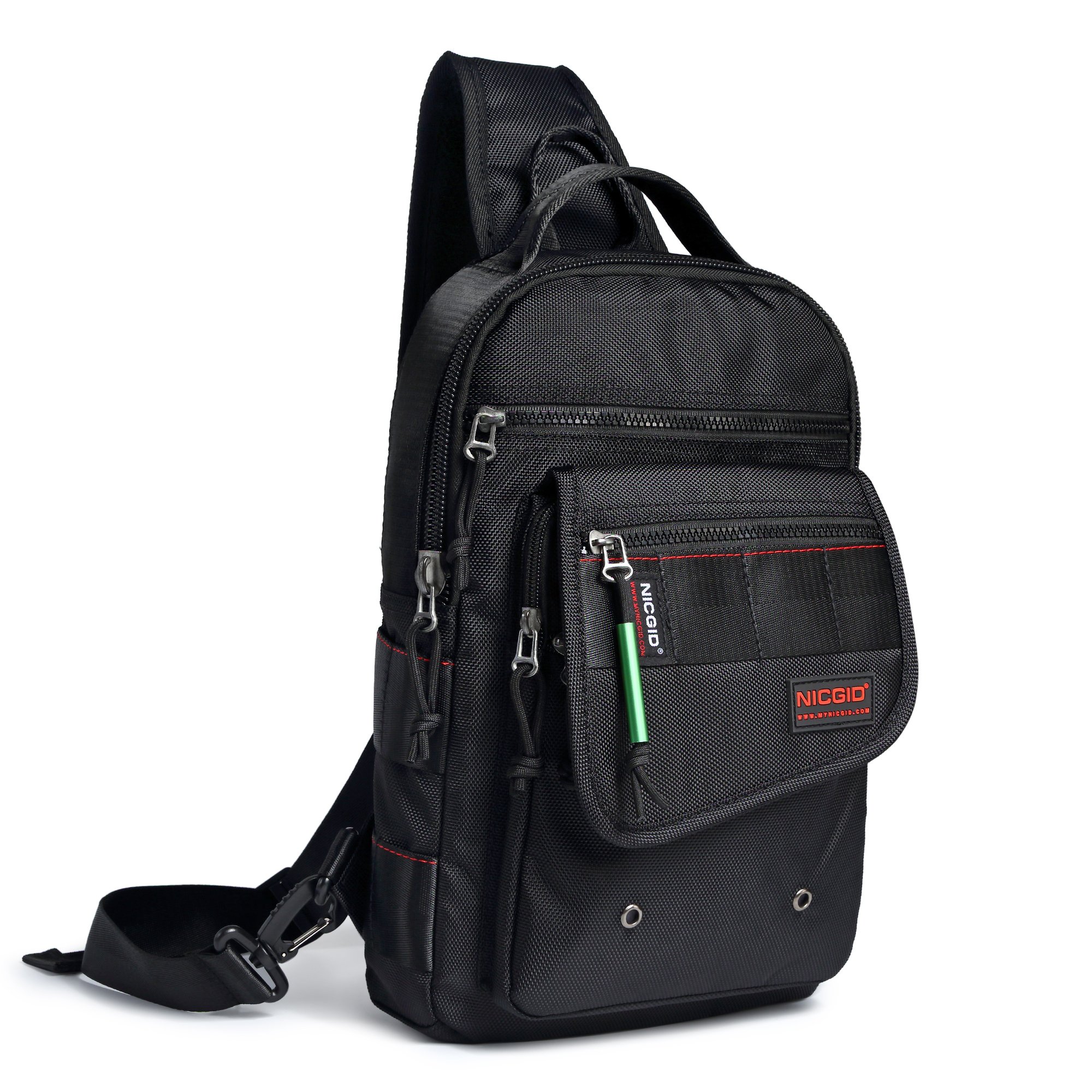 Photo 1 of NICGID Sling Bags, Chest Shoulder Backpacks Crossbody Purse Outdoor Chest Bag Travel Backpack for Men Women (Black-385)