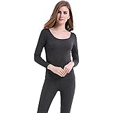 CnlanRow Womens Thermal Underwear Set Ultra Thin Crew Neck Base Layer Stretch Long Johns