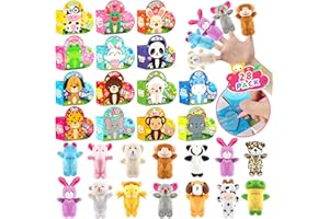 JOYCOVER Valentines Day Gifts for Kids, 28 Pack Toddler Valentines Gift Box with Animal Finger Puppets for Kids Valentines Day Cards Valentine Party Favor School Gift Exchange Classroom Rewards