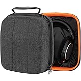 Geekria Shield Case for Large-Sized Over-Ear Headphones, Replacement Hard Shell Travel Carrying Bag with Cable Storage, Compatible with Sennheiser HD 560S, HD 599 SE, HD 660 S (Dark Grey)