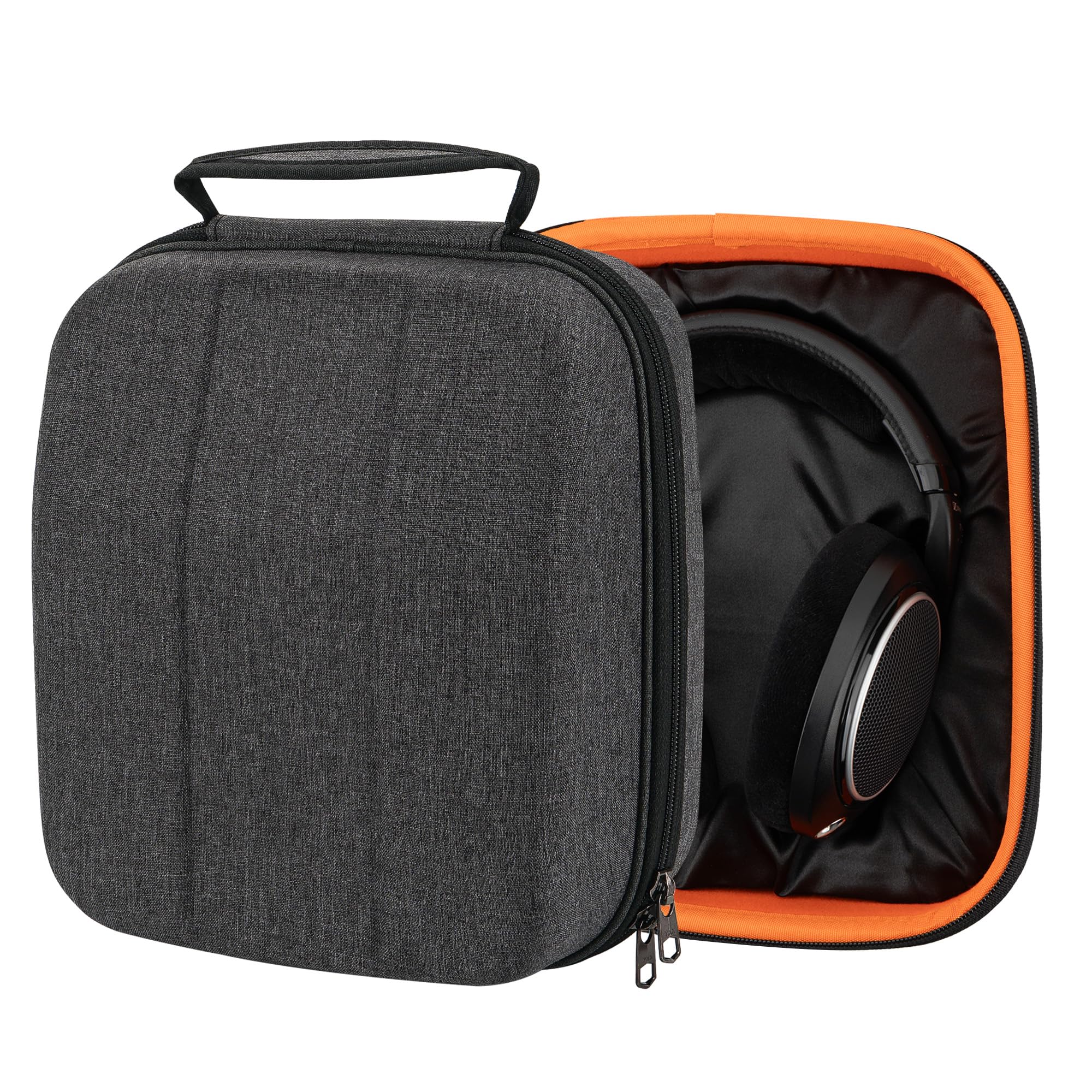 Geekria Shield Case for Large-Sized Over-Ear Headphones, Replacement Hard Shell Travel Carrying Bag with Cable Storage, Compatible with Sennheiser HD 560S, HD 599 SE, HD 660 S (Dark Grey)