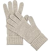 Velanio Cashmere Women's 100% Cashmere Knitted Gloves Pure Soft Comfortable With Ribbed Cuffed