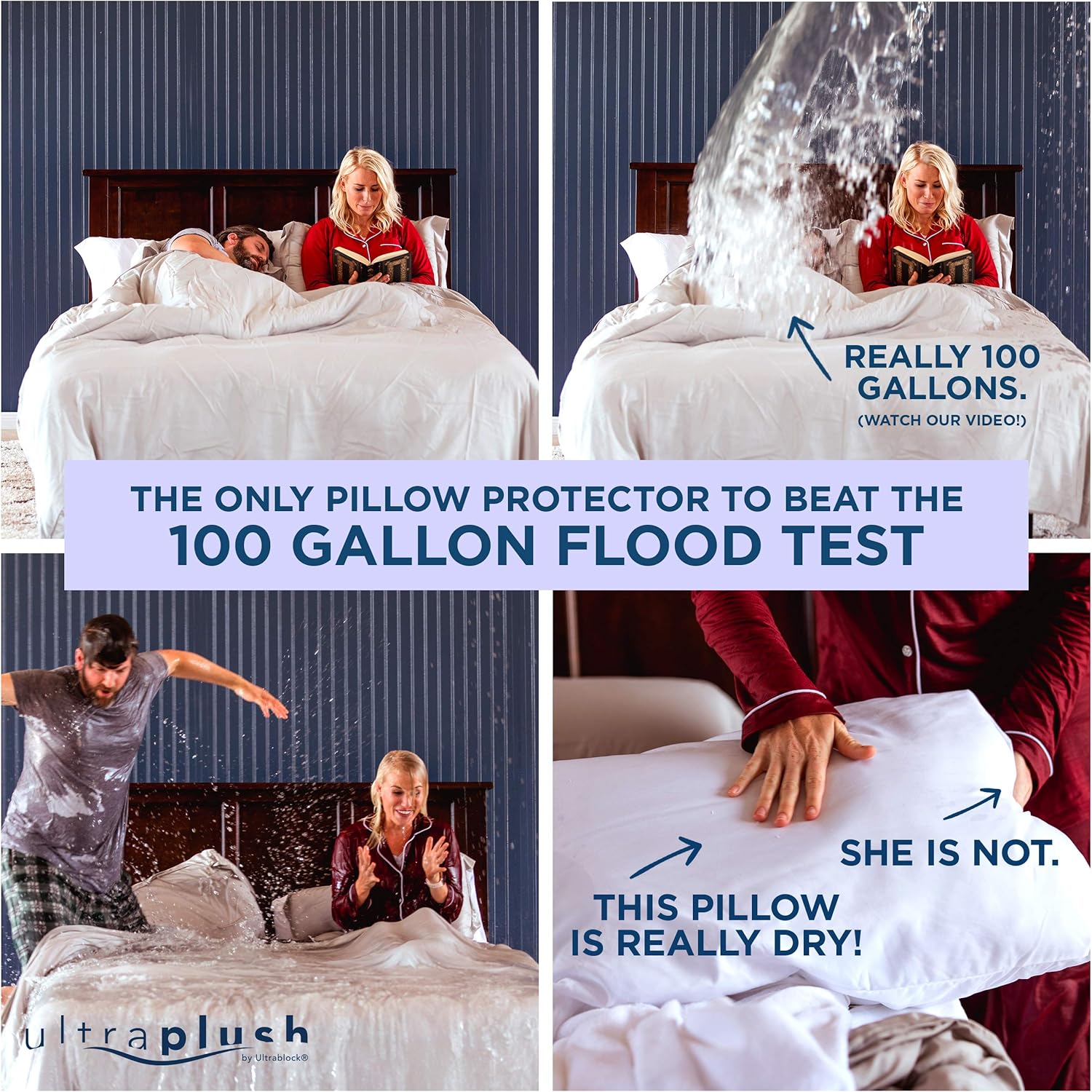 UltraPlush Premium Waterproof Pillow Protectors - Hypoallergenic and Bed Bug Proof Zippered Pillow Case - 2 Pack - Super Soft and Quiet (Standard Size 20 inches x 26 inches): Home & Kitchen