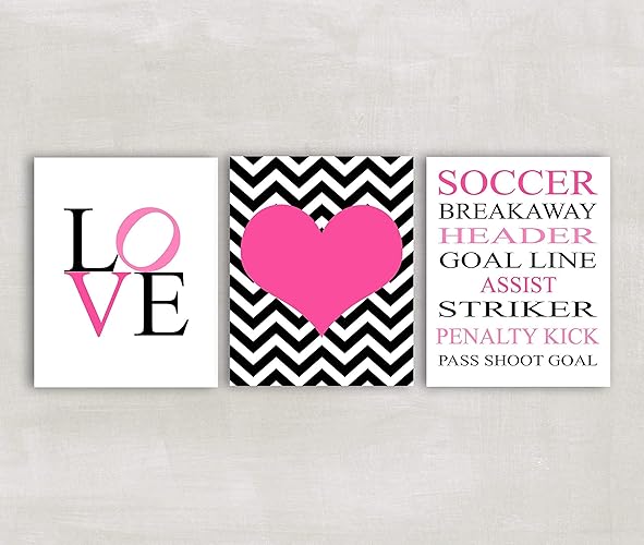 Amazon Com Soccer Wall Art For Girls Soccer Room Decor Set