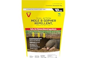 Victor Mole and Gopher Repellent - Repels Mole, Gopher, Vole, and Other Burrowing Animals - Repel Rodents Outdoors - M7002-2 - 10 lb Bag