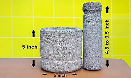 Naksathra Mortar and Pestle Set In Stone (Grey)