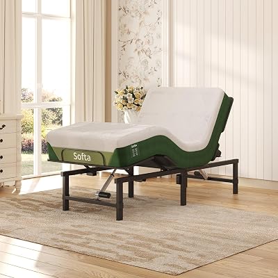 Softa Twin XL Adjustable Bed Frame with 10 Inch Gel Memory Foam Mattress, 900 Lbs Heavy Duty, USB, Zero Gravity, Wireless Remote, Memory Position, Anti-Snore, LED Night Light, Electric Bed Base