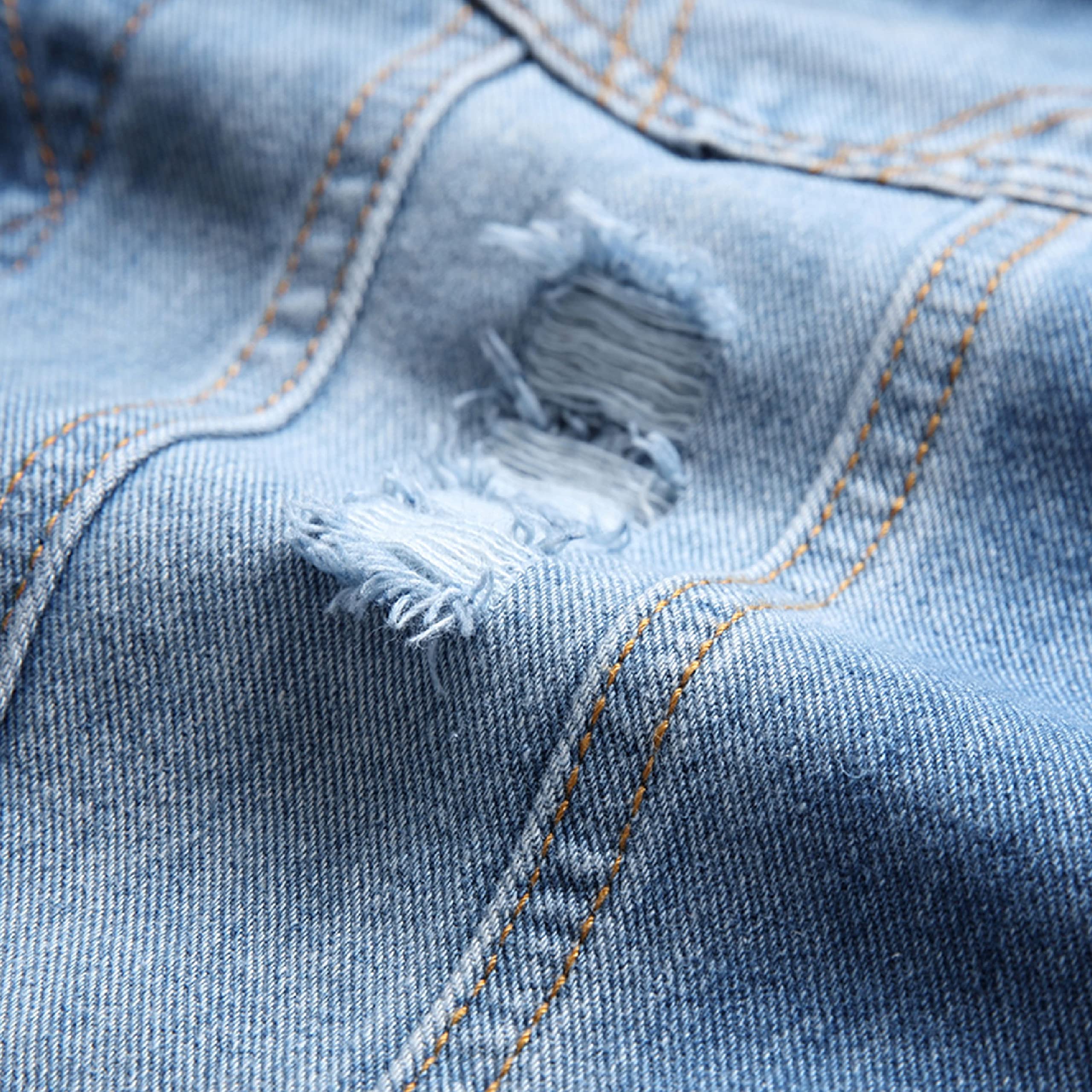 Ginsiom Men's Denim Vest,Sleeveless Jacket Slim Fit Vintage Casual Ripped Summer Jean Vest for Men