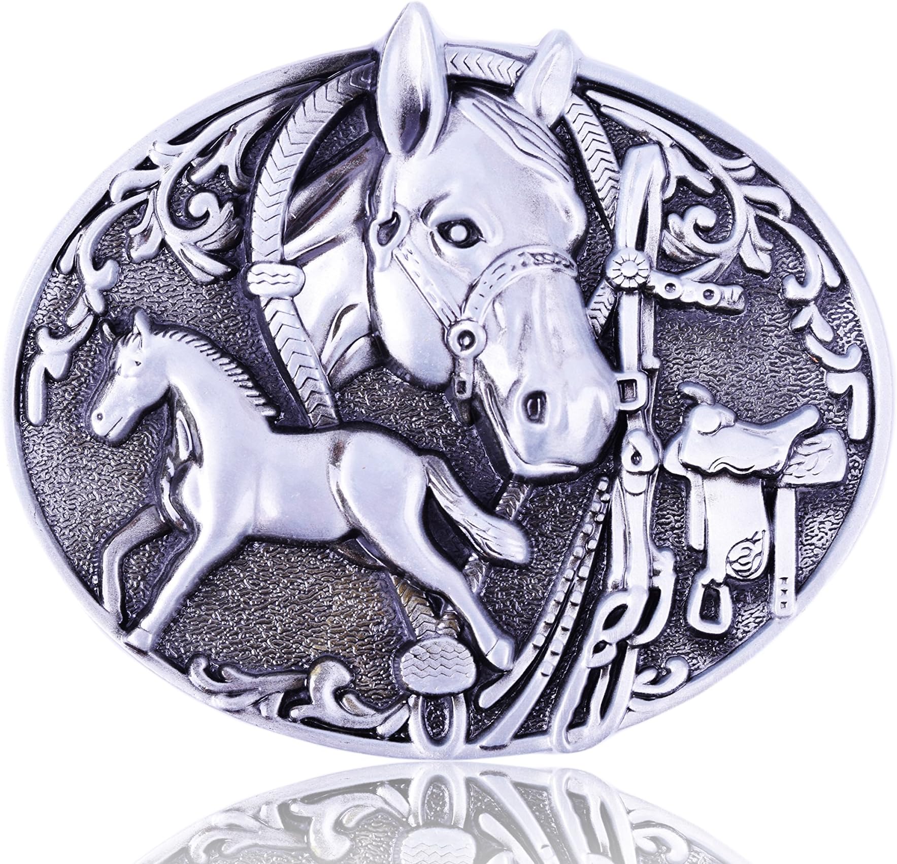 Fine Horse and Saddle Custom Cowboy Belt buckle