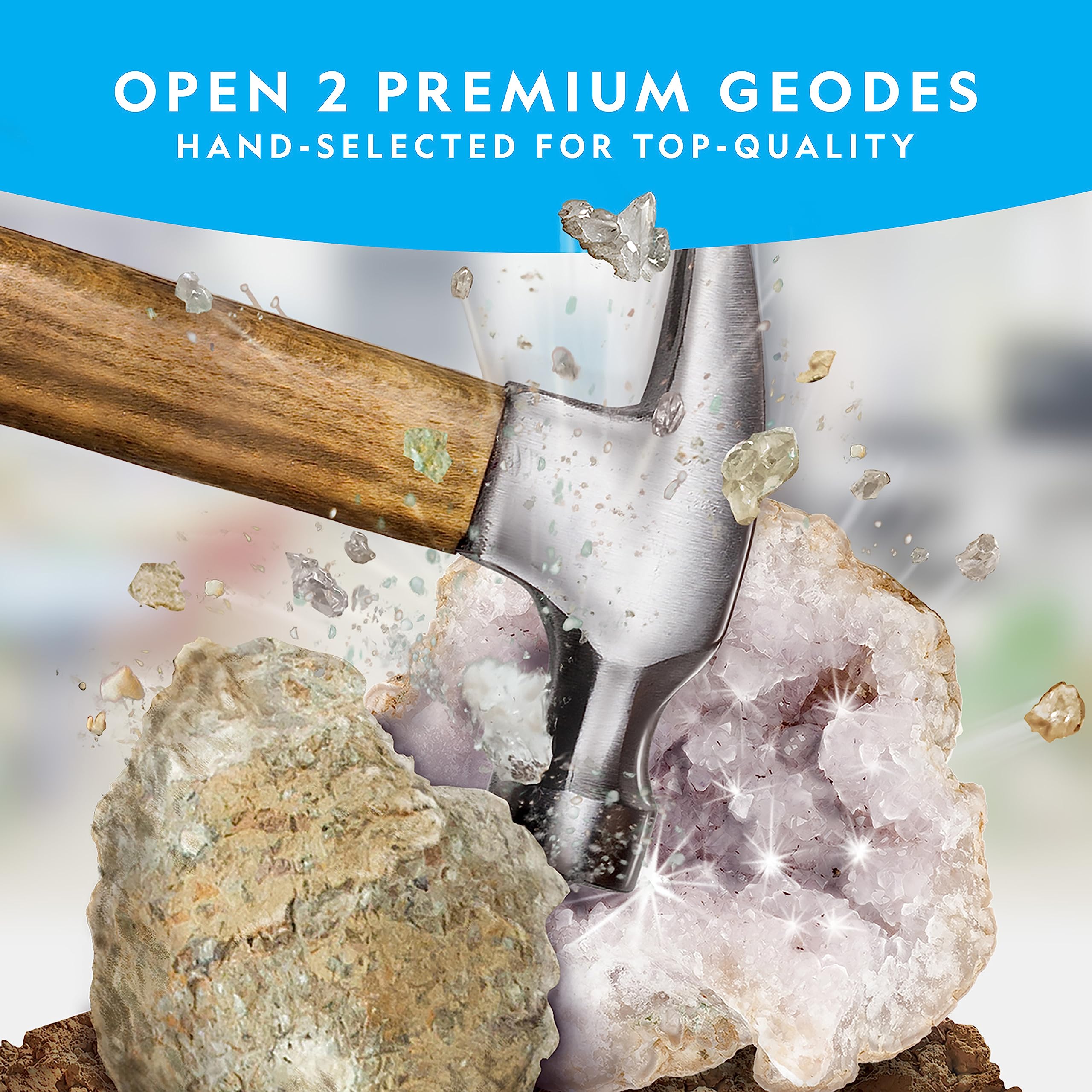 National Geographic Rock Collection Box for Kids – 300 Piece Rock Set with Real Fossils, Gemstones, and Crystals- Includes Absolute Expert: Rocks & Minerals Full-Color Book