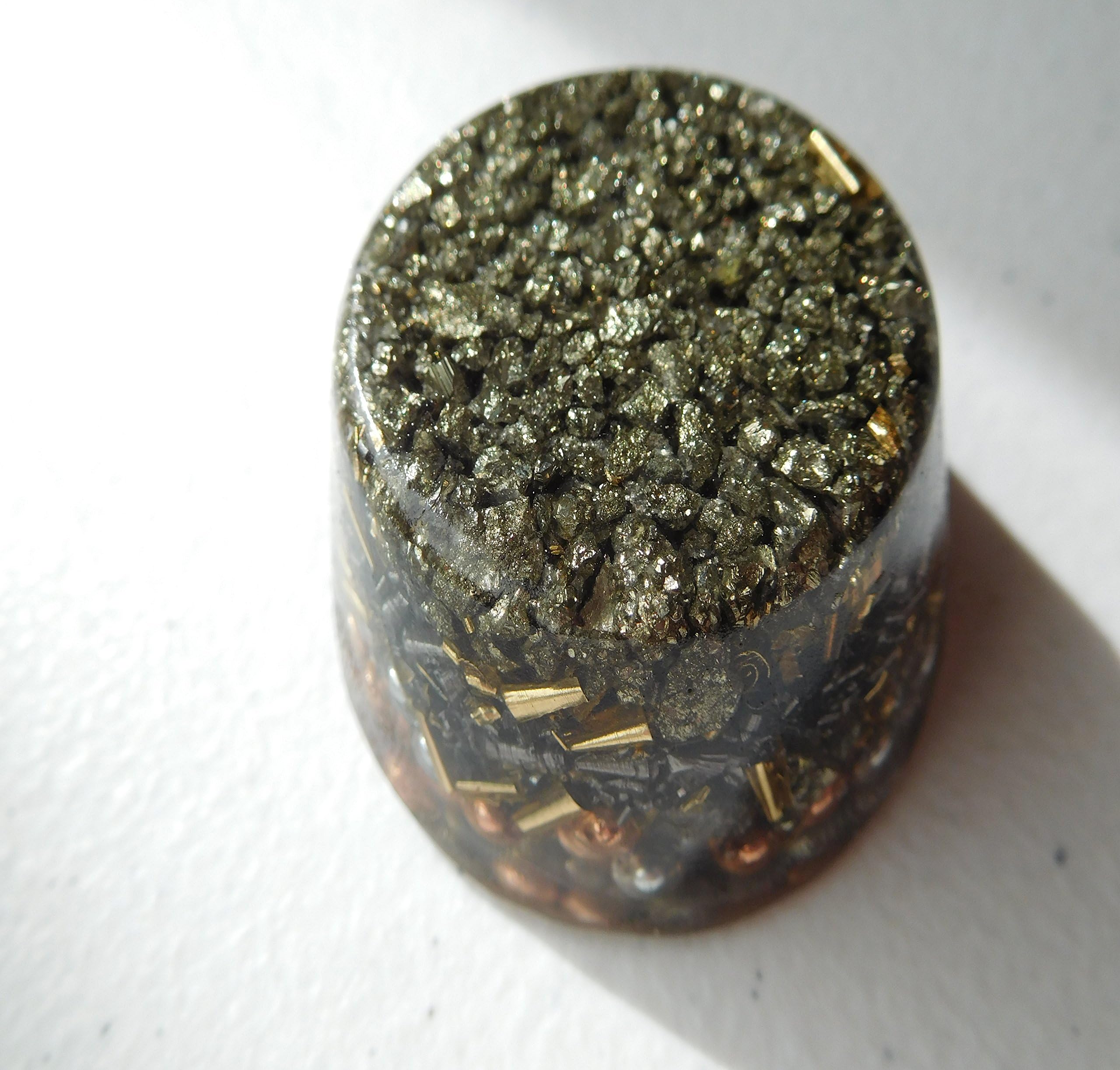 Pyrite Orgone Generator Energy Accumulator 528Hz/7.83Hz/Advance Harmonics Many Beautiful Ingredients and Colors!! (Pyrite)