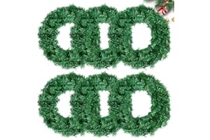 KIECUSOY Christmas Wreaths for Front Door Outside, Wreaths for Christmas Decorations,12" Canadian Artificial Pine Christmas Wreath for Christmas Day Party,Unlit Wreaths for All Seasons (6, Green 12")