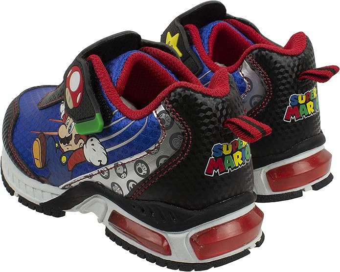 Super Mario スーパーマリオブラザーズ マリオとルイージ キッズテニスシューズ ライトアップスニーカー ミックスマッチランナートレーナー キッズサイズ11 3 Us サイズ 10 Little Kid カラー ブルー Super Mario 運動靴 スニーカー Amazon