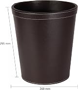 Osco Faux Leather Waste Bin 12 Litre Round Desk Office Bathroom Brown view 3
