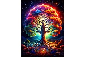 igoodom Tree Diamond Art Kits for Adults, Tree of Life Diamond Painting Kits, Full Drill Gem Art Rhinestone Embroidery Crafts Kits for Home Wall Decor Gifts 12x16inch