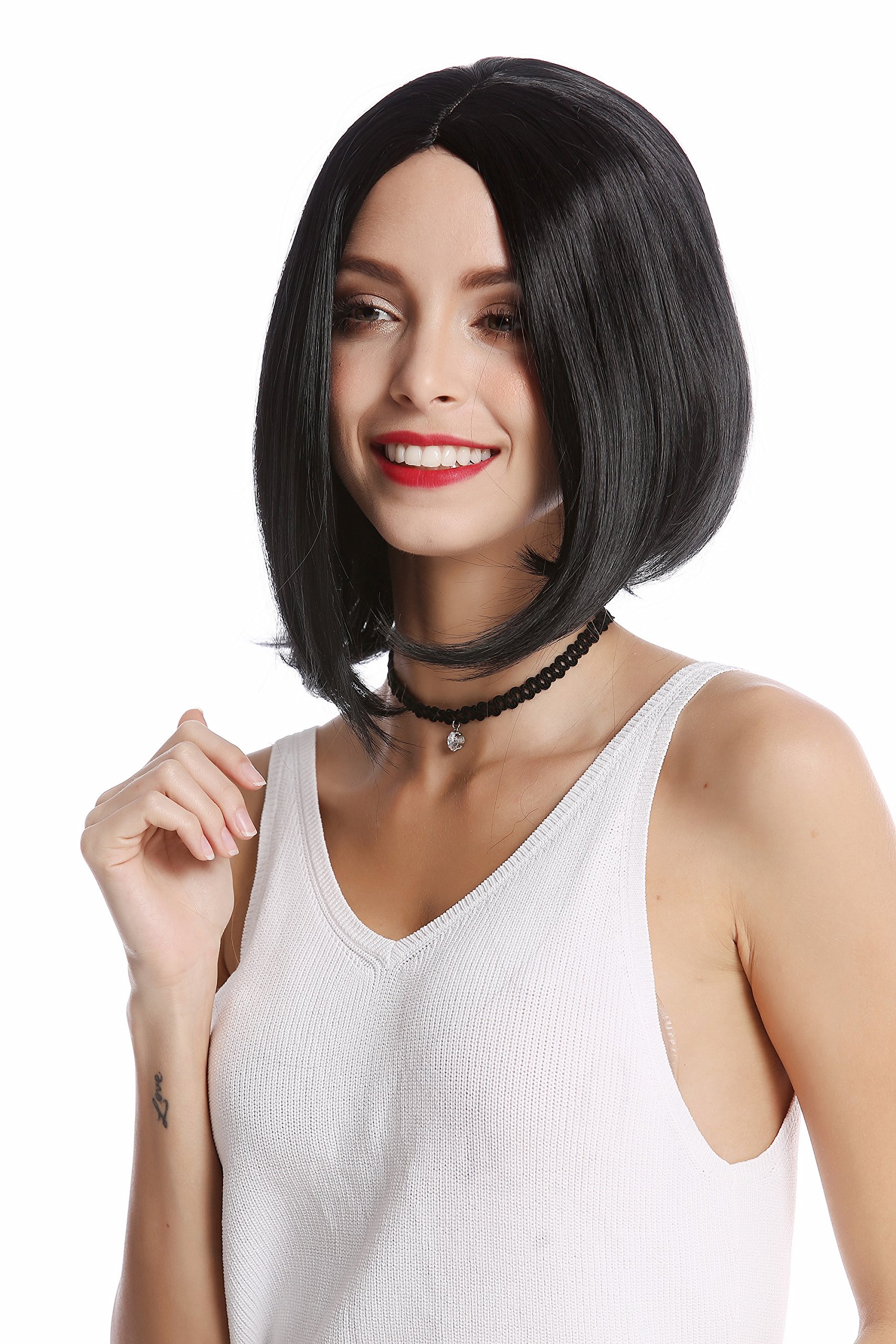 WIG ME UP - YZF-4370-1 Quality Wig short shoulder length Bob Longbob straight middle parting deep black