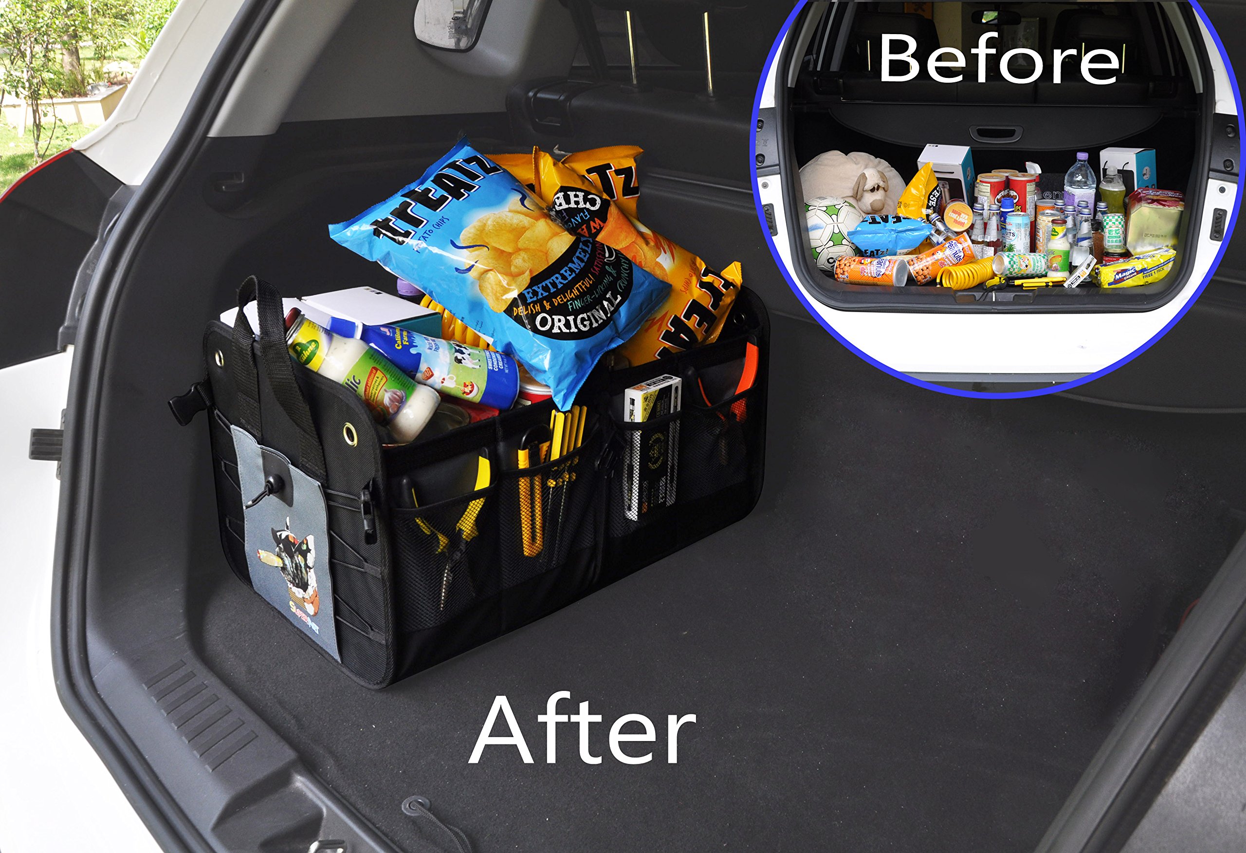 Car Trunk Organizer For SUV Truck Durable Collapsible Cargo Storage Non-Slip Fit any Vehicle
