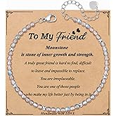 JoycuFF Unique Friendship Gift For Best Friend Birthday, Best Friend Bracelet, Coworker, Christmas Gifts, Moonstone Beaded Bracelets For Women, Inspirational Jewelry For Women