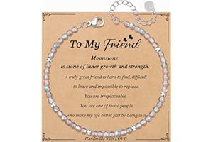 JoycuFF Unique Friendship Gift For Best Friend Birthday, Best Friend Bracelet, Coworker, Christmas Gifts, Moonstone Beaded Bracelets For Women, Inspirational Jewelry For Women