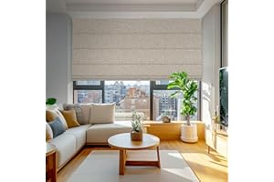 Doing-X Cordless Roman Shades for Windows - Blackout Blinds,Sheer Fabric Window Treatments with UV Protection,Thermal Insulat