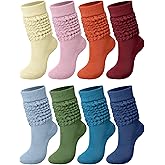 Jeyiour 8 Pairs Bulk Slouchy Socks Women for Winter Knee High Long Boot Stacked Sock Leg Warmers Knee 90s Aesthetic