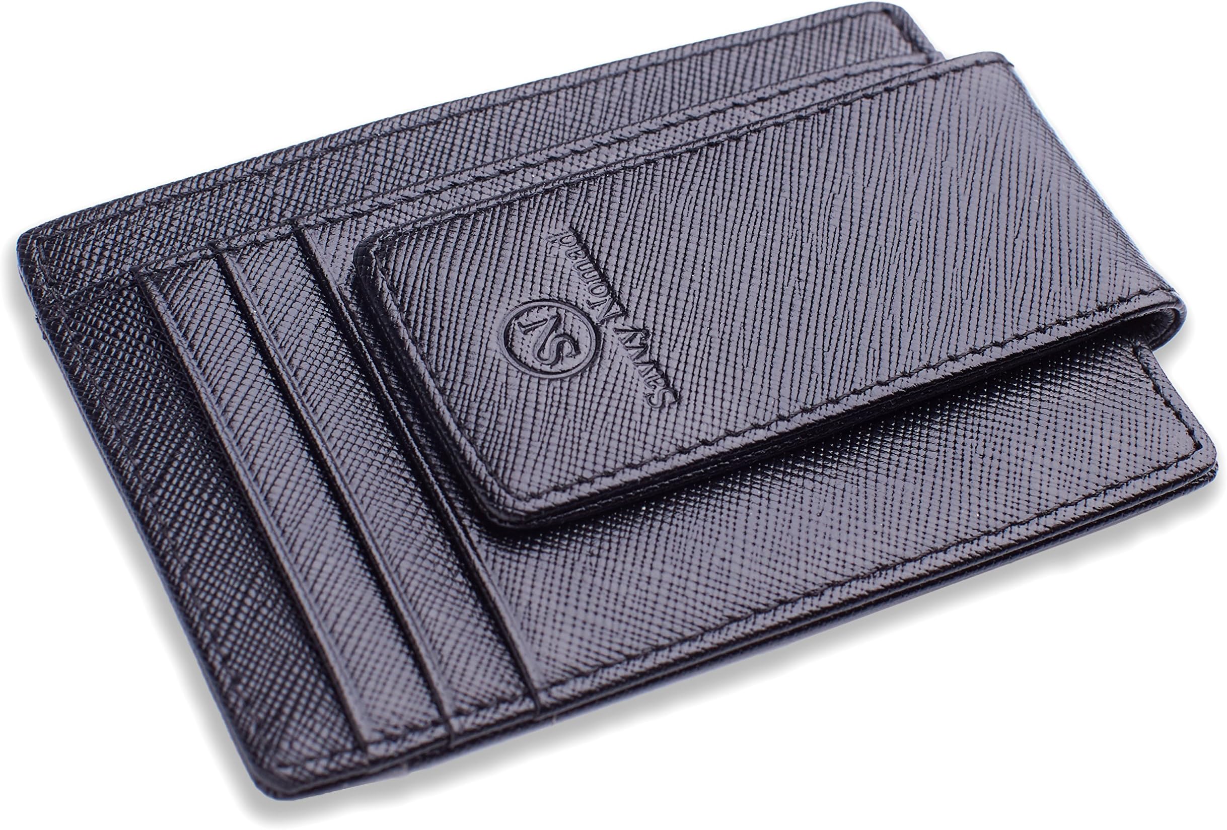 Money Clip Front Pocket Wallet Slim Minimalist RFID Blocking Leather Wallet with Strong Magnets