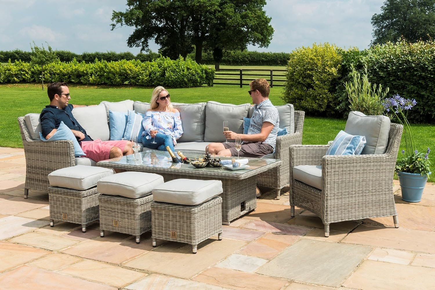 maze rattan oxford corner sofa