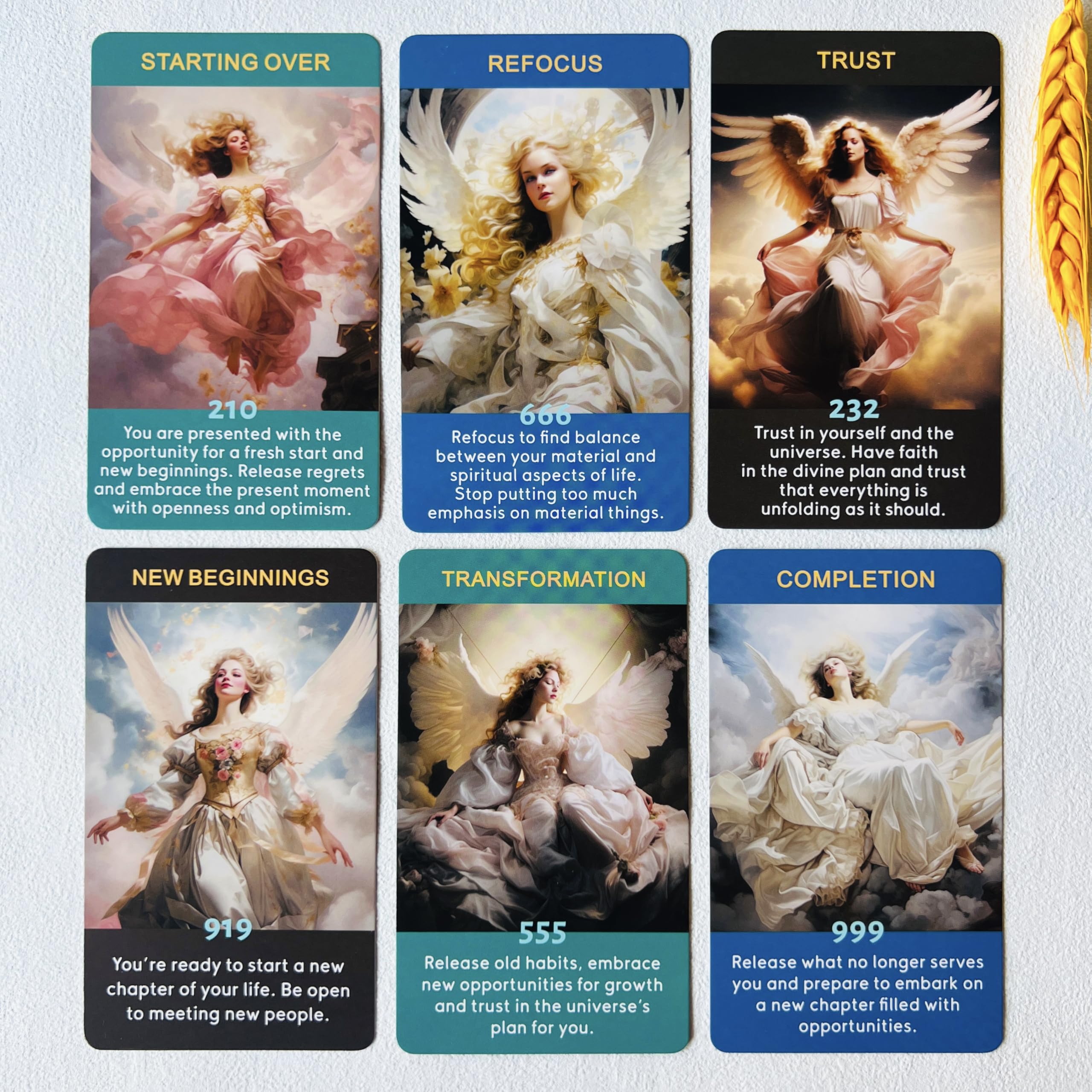 Angel Numbers Oracle Cards, Oracle Cards for Beginners, Enhance Your Spiritual Journey with The Angel Number Affirmation Cards