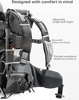 besrey Baby Backpack Carrier Toddler Hiking Backpack 5-Point Seat Silver Grey view 2