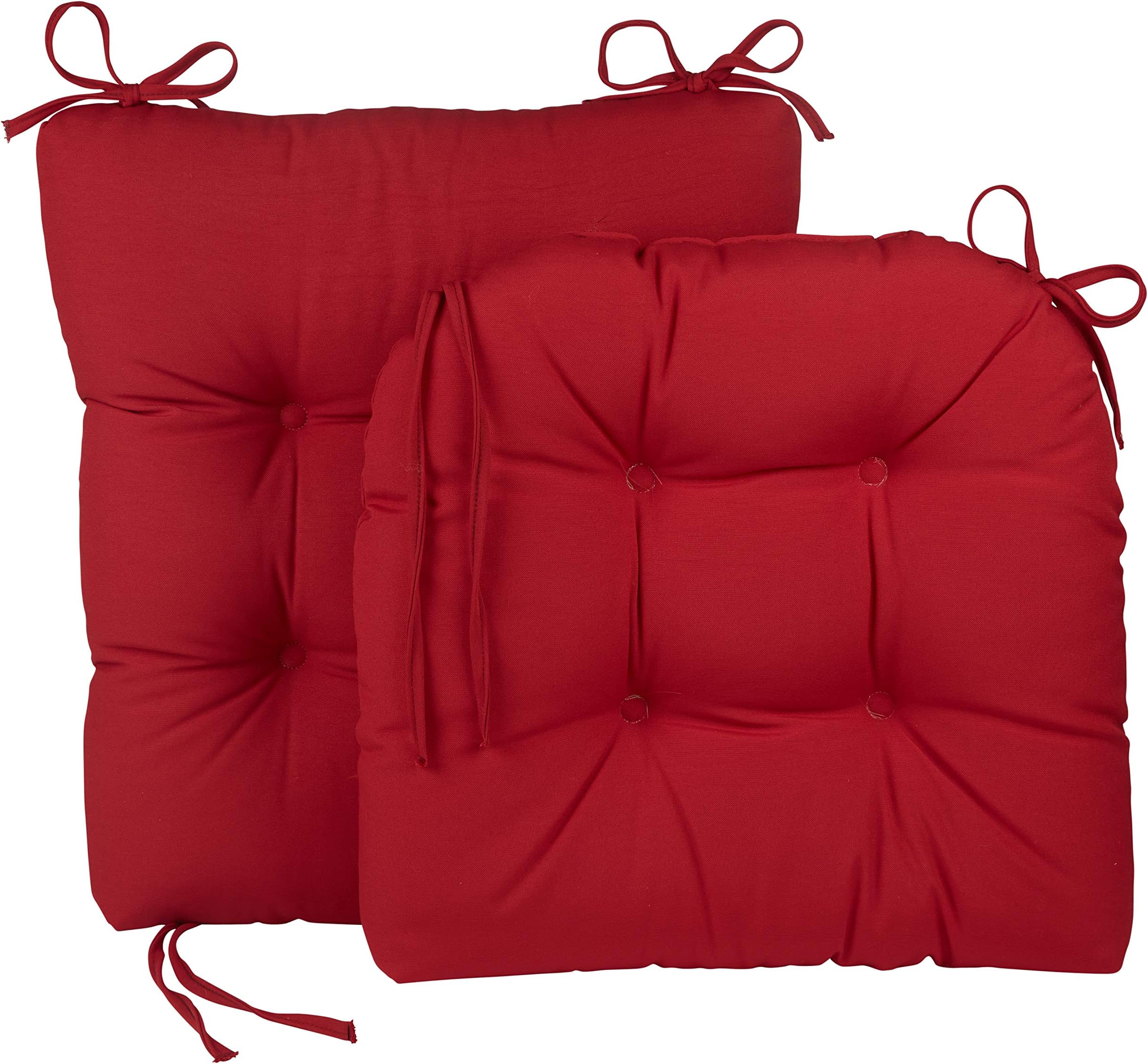 Klear VuSolarium Rocking Chair Cushion, Assembled in The USA, for Indoor & Outdoor Use, Patio, Living Room, or Nursery, 19"x19" Seat and 21"x18" Seatback, 2-Piece Set, Red 2 Count