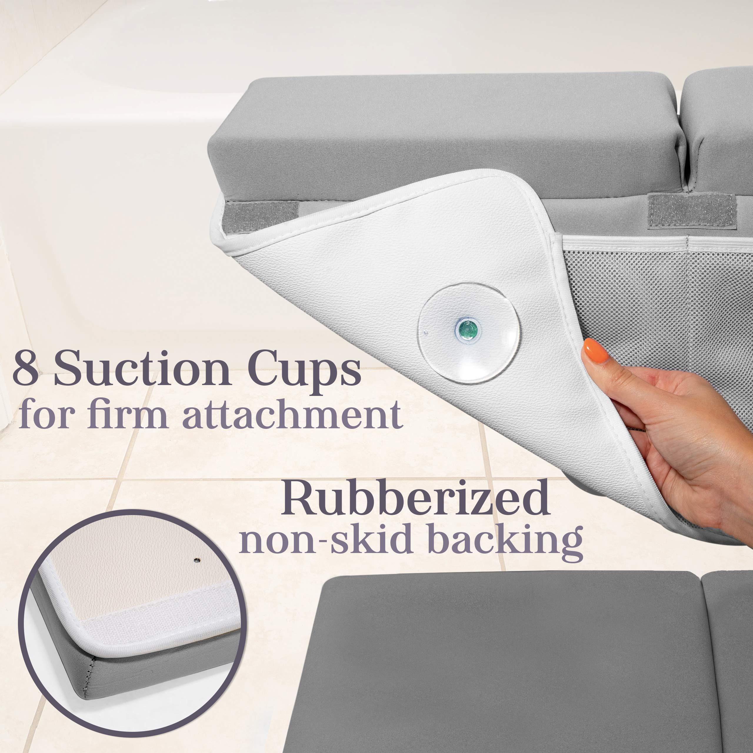 Bath Kneeler, Baby Bath Kneeler and Elbow Rest Pad Set, Kneeling Pad for Bathing Baby, Knee Pads for Bathing Babies (Gray, X-Large (22 Inches × 15 Inches))