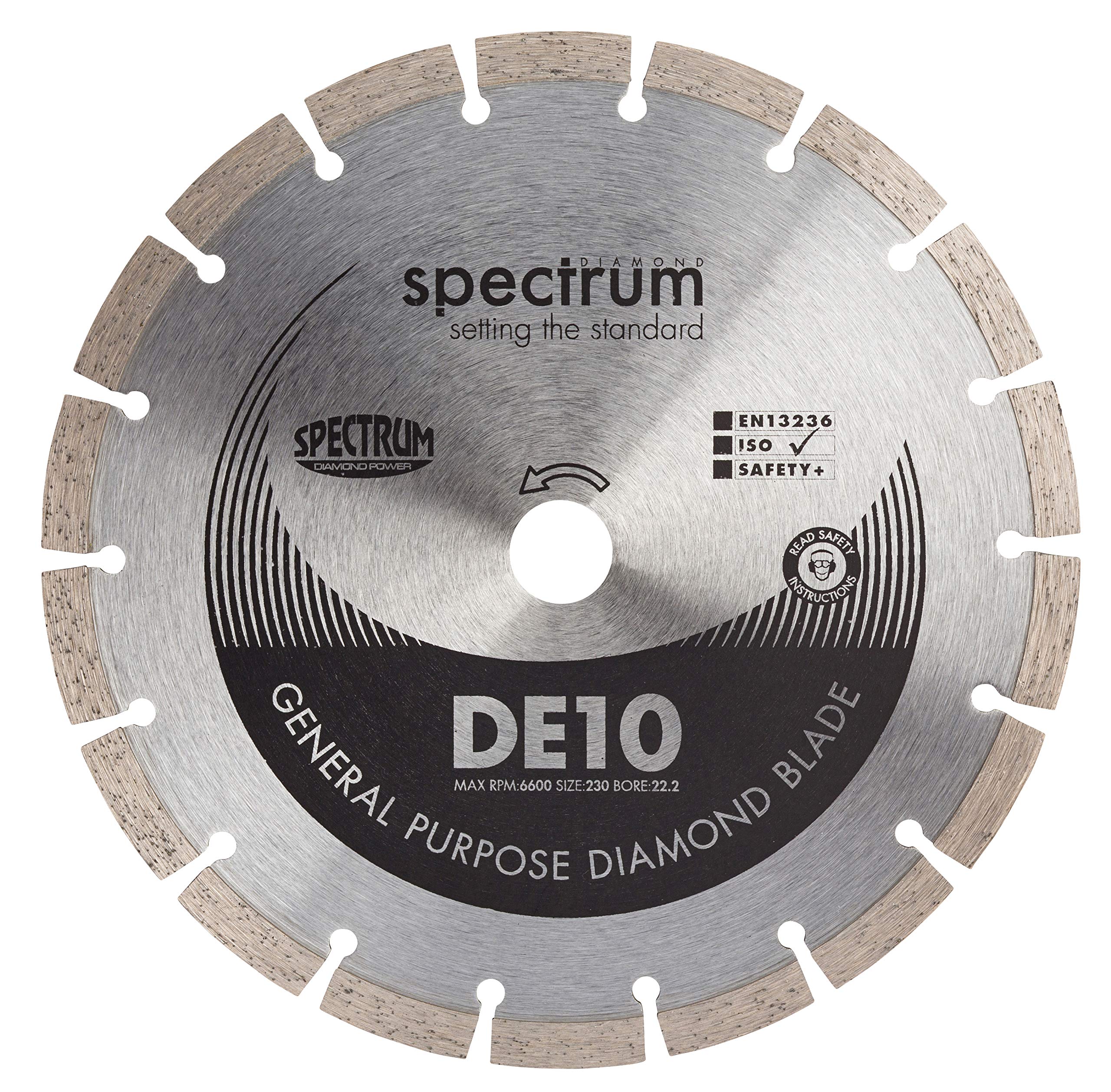 OX DE10-230/22 General Purpose Spectrum Standard Diamond Blade, Multi-Colour, 230/22.23 mm