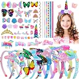 GOLMUD 68PCS DIY Headband Making Kit Unicorn Mermaid Flower Hair Accessories view 1