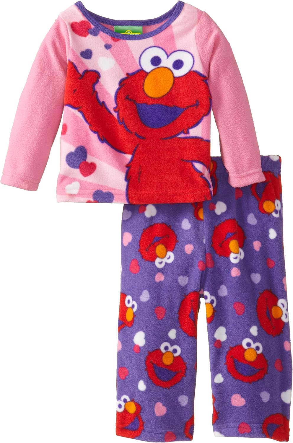 Elmo Baby Girls' Girls' Fleece Pajama Set, Purple, 12