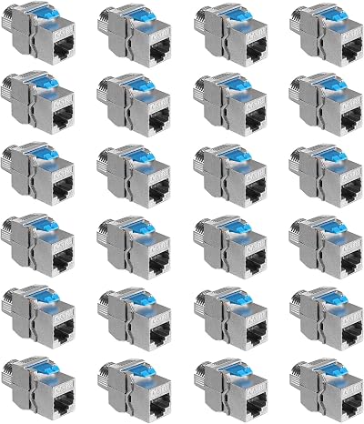 kwmobile 24x CAT-8 Shielded Keystone Jacks RJ45 Ethernet Module 40Gbit Metal