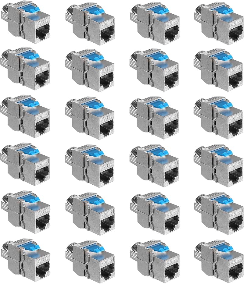 kwmobile 24x CAT-8 Shielded Keystone Jacks RJ45 Ethernet Module 40Gbit Metal