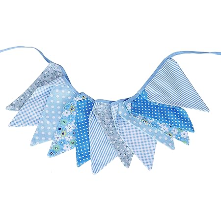 QIMEI-SHOP Wimpelkette, Girlande Banner Langlebig Kein Verblassen Stoff für Hochzeit Geburtstag Party Kindergarten Fotografie Studio Malls Dekoration, 12 Flags 2,7 M