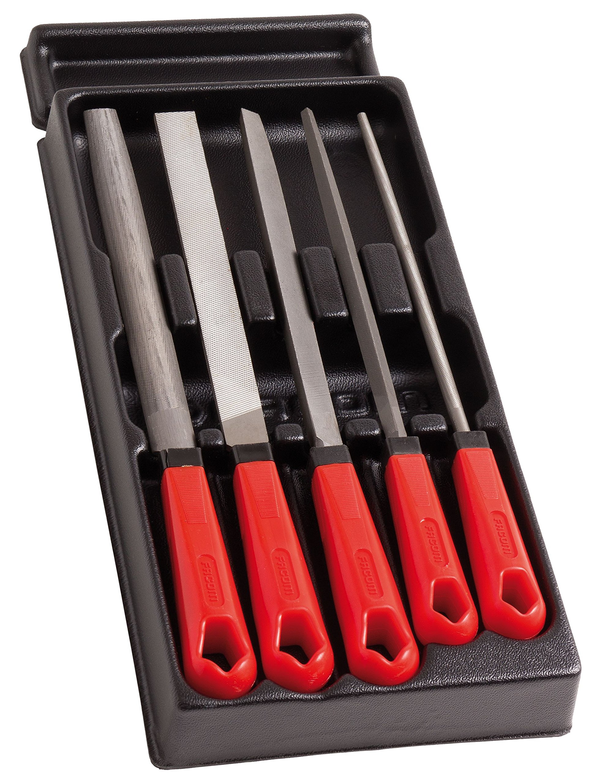 Facom MOD.LIM Second Cut Flat File Module with Plastic Handles, 200mm, 5 Pieces