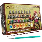 The Army Painter, Speedpaint Most Wanted Set 2.0 Combo, 24 x 18 ml | Contrast Paint Set incl. 2 metallics, 1 medium &amp; 2 Free Brushes for Miniature Model Painting, DnD &amp; Warhammer Figures