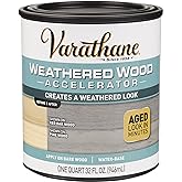 Varathane Weathered Gray Wood Accelerator | Creates Weathered Wood Appearance, Reacts With Natural Wood Tannins, Rustic &amp; Reclaimed Finish, Quart