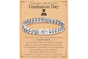 EFVISD Dad Son Grandson Uncle Nephew Brother Husband Boyfriend Gifts for Men Boys, Cuban Bracelet Gifts Graduation Back to School Birthday Christmas Anniversary Valentines Day Gifts for Him Men Teen Boys